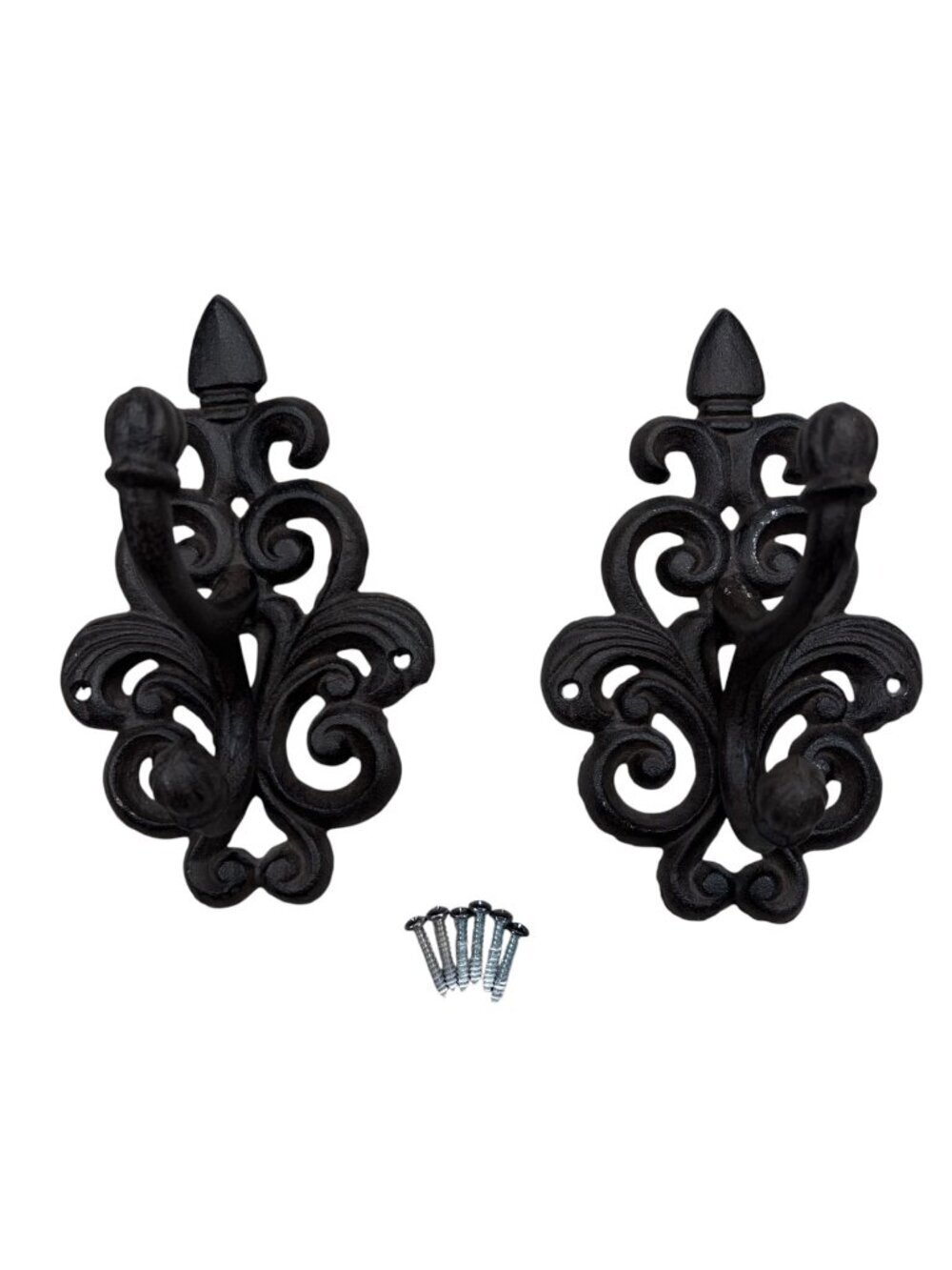 Cast Iron Fleur De Lis Curtain Rod Hanger Decorative Hooks